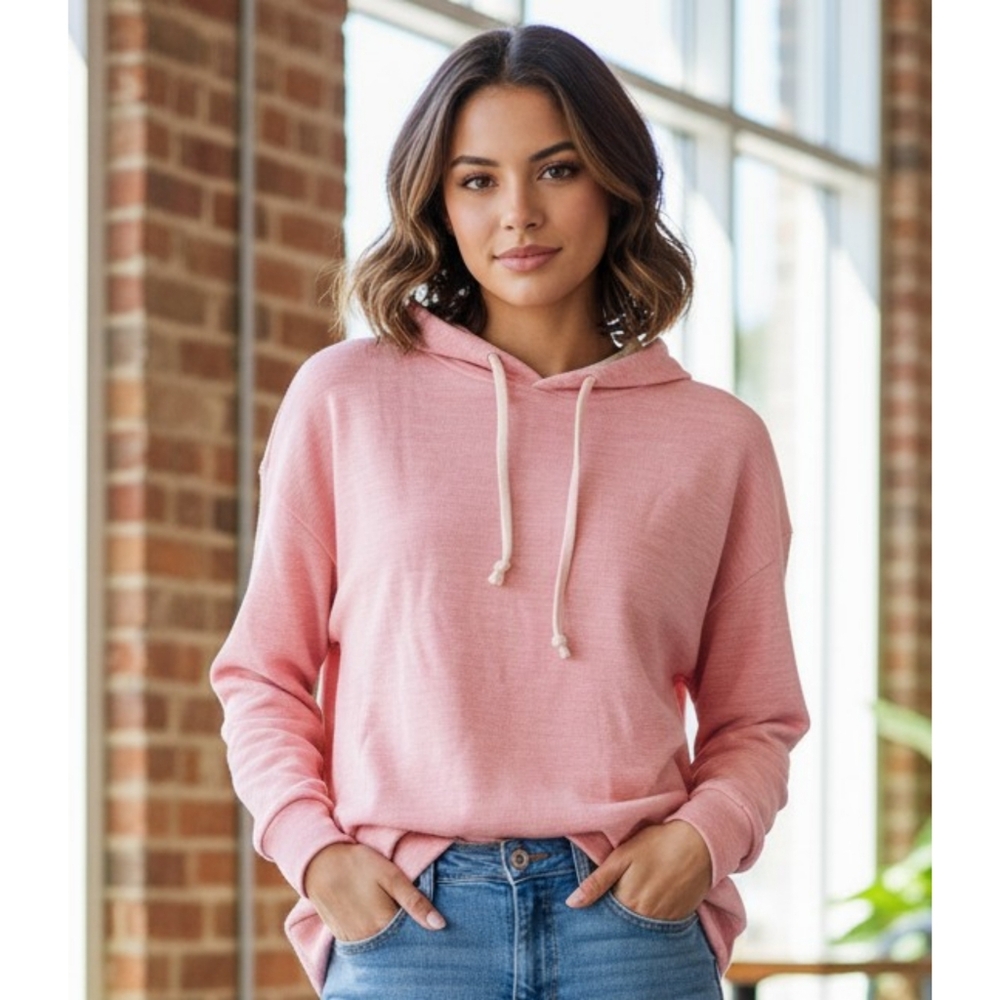 Puzeer Hooded Sweatshirt with Thumbholes Pink Size L
